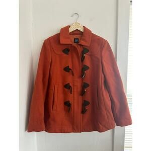 GAP Women's Wool Blend Orange Toggle Button Front Jacket | Size Medium